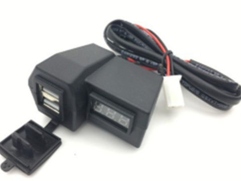 Mufa USB + voltmetru moto ERK AL-100320-20