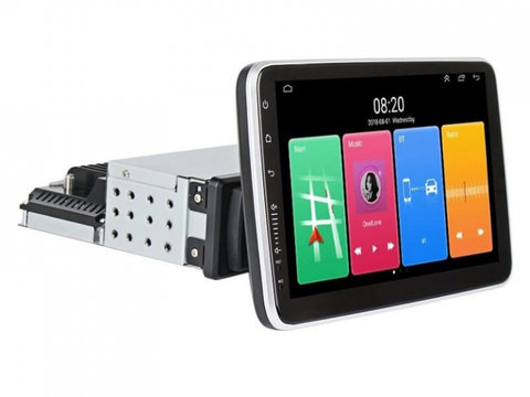 Navigatie 1DIN cu Android Alfa Romeo 147 2000 - 2010, 2GB RAM, Radio GPS Dual Zone, Display HD 9" Touchscreen reglabil 360 grade, Internet Wi-Fi, Bluetooth, MirrorLink, USB, Waze