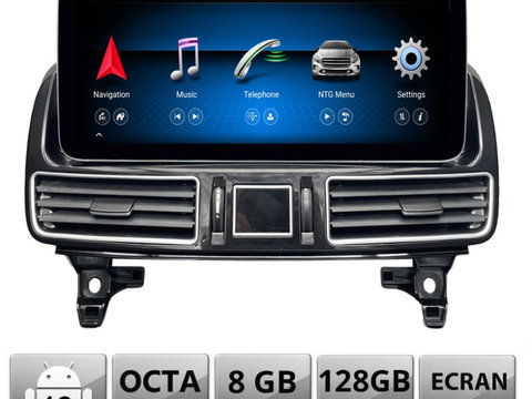 Navigatie Android 12 Dedicata Mercedes ML W166 GL X166 NTG 4.5 Qualcomm 8+128GB Display QLED 12,3" Carplay 4G