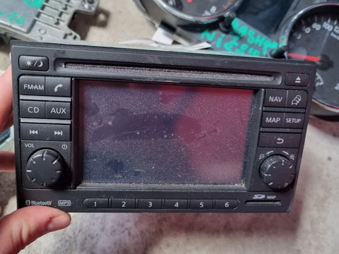 Navigatie cu CD Player original Nissan Qashqai +2 Juke cod 259158BH10C din 2008 2009 2010 2011