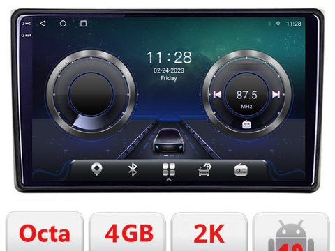 Navigatie dedicata Audi A4 B6 C-050 Android Octa Core Ecran 2K QLED GPS 4G 4+32GB 360 KIT-050+EDT-E409-2K