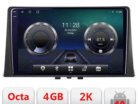 Navigatie dedicata Citroen Berlingo 2019- C-berlingo18 Android Octa Core Ecran 2K QLED GPS 4G 4+32GB 360 kit-berlingo18+EDT-E410-2K