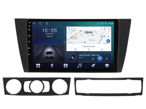 Navigatie dedicata cu Android BMW Seria 3 (E90) 2004 - 2013, 2GB RAM, Radio GPS Dual Zone, Display HD IPS 9" Touchscreen, Internet Wi-Fi si slot SIM 4G, Bluetooth, MirrorLink, USB, Waze