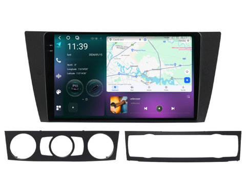 Navigatie dedicata cu Android BMW Seria 3 (E90) 2004 - 2013, 12GB RAM, Radio GPS Dual Zone, Display 2K QLED 9.5" Touchscreen, Internet Wi-Fi si slot SIM 4G, Bluetooth, MirrorLink, USB, Waze