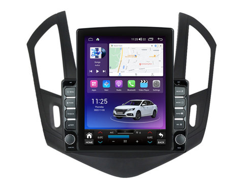 Navigatie dedicata cu Android Chevrolet Cruze 2013 - 2015, 4GB RAM, Radio GPS Dual Zone, Touchscreen IPS 9.7" HD tip Tesla, Internet Wi-Fi si slot SIM 4G, Bluetooth, MirrorLink, USB, Waze