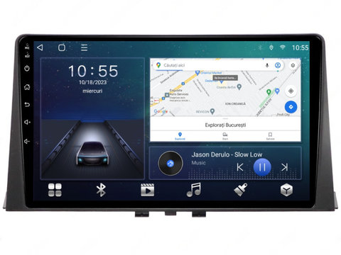 Navigatie dedicata cu Android Citroen Berlingo dupa 2018, 2GB RAM, Radio GPS Dual Zone, Display HD IPS 10" Touchscreen, Internet Wi-Fi si slot SIM 4G, Bluetooth, MirrorLink, USB, Waze