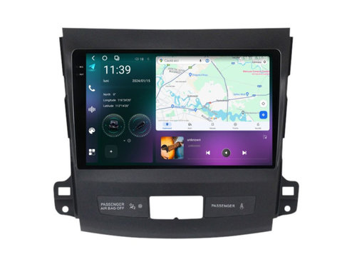 Navigatie dedicata cu Android Citroen C-Crosser 2007 - 2012, 12GB RAM, Radio GPS Dual Zone, Display 2K QLED 9.5" Touchscreen, Internet Wi-Fi si slot SIM 4G, Bluetooth, MirrorLink, USB, Waze