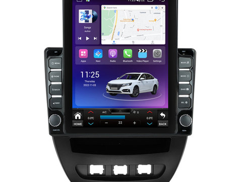 Navigatie dedicata cu Android Citroen C1 2005 - 2014, 4GB RAM, Radio GPS Dual Zone, Touchscreen IPS 9.7" HD tip Tesla, Internet Wi-Fi si slot SIM 4G, Bluetooth, MirrorLink, USB, Waze