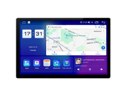 Navigatie dedicata cu Android Citroen C3 2009 - 2016, gri, 4GB RAM, Radio GPS Dual Zone, Display 2K QLED 13" Touchscreen, Internet Wi-Fi si slot SIM 4G, Bluetooth, MirrorLink, USB, Waze