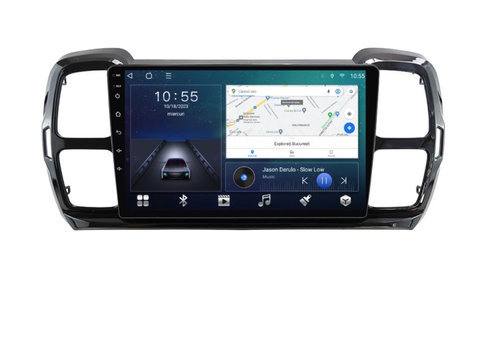 Navigatie dedicata cu Android Citroen C5 Aircross dupa 2018, 2GB RAM, Radio GPS Dual Zone, Display HD IPS 9" Touchscreen, Internet Wi-Fi si slot SIM 4G, Bluetooth, MirrorLink, USB, Waze
