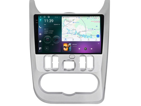 Navigatie dedicata cu Android Dacia Logan I 2008 - 2013, 12GB RAM, Radio GPS Dual Zone, Display 2K QLED 9.5" Touchscreen, Internet Wi-Fi si slot SIM 4G, Bluetooth, MirrorLink, USB, Waze