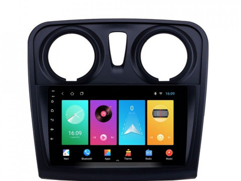 Navigatie dedicata cu Android Dacia Logan II 2012 - 2020, 1GB RAM, Radio GPS Dual Zone, Display HD IPS 9" Touchscreen, Internet Wi-Fi, Bluetooth, MirrorLink, USB, Waze