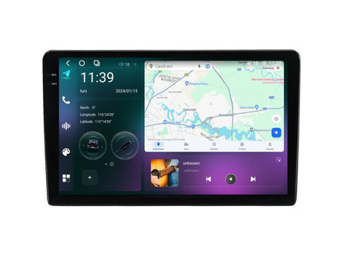 Navigatie dedicata cu Android Fiat 500L dupa 2012, 12GB RAM, Radio GPS Dual Zone, Display 2K QLED 10.36" Touchscreen, Internet Wi-Fi si slot SIM 4G, Bluetooth, MirrorLink, USB, Waze