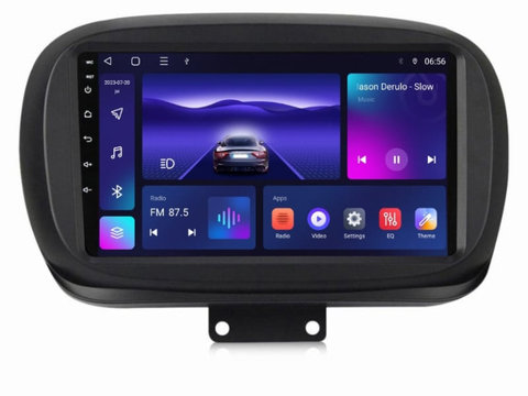 Navigatie dedicata cu Android Fiat 500X dupa 2014, 3GB RAM, Radio GPS Dual Zone, Display HD IPS 9" Touchscreen, Internet Wi-Fi si slot SIM 4G, Bluetooth, MirrorLink, USB, Waze