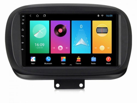 Navigatie dedicata cu Android Fiat 500X dupa 2014, 2GB RAM, Radio GPS Dual Zone, Display HD IPS 9" Touchscreen, Internet Wi-Fi, Bluetooth, MirrorLink, USB, Waze