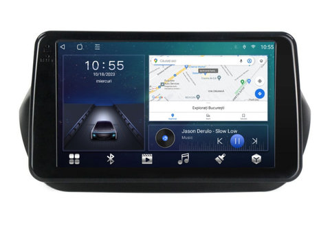 Navigatie dedicata cu Android Fiat Qubo 2008 - 2019, 2GB RAM, Radio GPS Dual Zone, Display HD IPS 9" Touchscreen, Internet Wi-Fi si slot SIM 4G, Bluetooth, MirrorLink, USB, Waze
