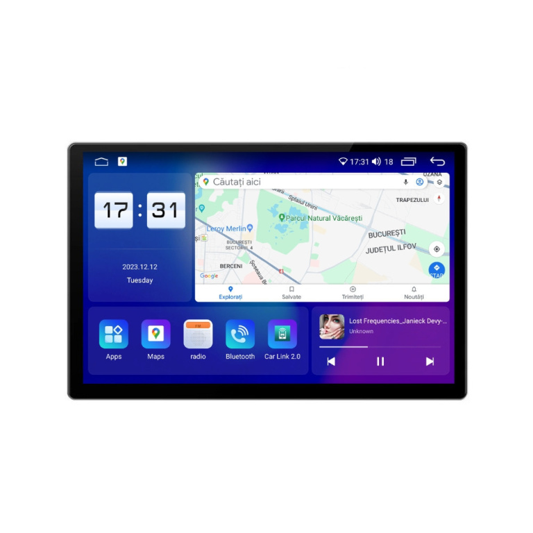 Navigatie dedicata cu Android Fiat Stilo 2001 - 2011, 4GB RAM, Radio GPS Dual Zone, Display 2K QLED 13" Touchscreen, Internet Wi-Fi si slot SIM 4G, Bluetooth, MirrorLink, USB, Waze
