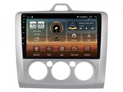 Navigatie dedicata cu Android Ford Focus II 2004 - 2011, clima manuala, 4GB RAM, Radio GPS Dual Zone, Display HD IPS 9" Touchscreen, Internet Wi-Fi si slot SIM 4G, Bluetooth, MirrorLink, USB, Waze