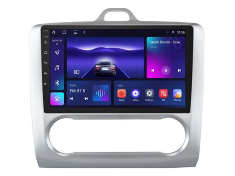 Navigatie dedicata cu Android Ford Focus II 2004 - 2011, clima automata, 3GB RAM, Radio GPS Dual Zone, Display HD IPS 9" Touchscreen, Internet Wi-Fi si slot SIM 4G, Bluetooth, MirrorLink, USB, Waze