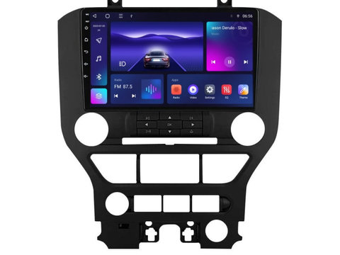 Navigatie dedicata cu Android Ford Mustang 2014 - 2021 fara navigatie originala, 3GB RAM, Radio GPS Dual Zone, Display HD IPS 9" Touchscreen, Internet Wi-Fi si slot SIM 4G, Bluetooth, MirrorLink, USB, Waze