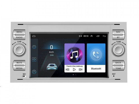 Navigatie dedicata cu Android Ford Transit 2006 - 2014, gri, 1GB RAM, Radio GPS Dual Zone, Display HD 7" Touchscreen, Internet Wi-Fi, Bluetooth, MirrorLink, USB, Waze