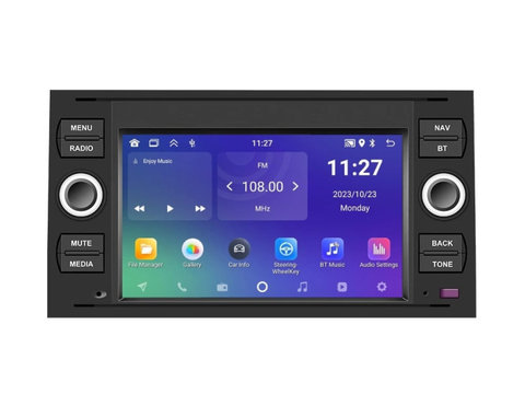 Navigatie dedicata cu Android Ford Transit 2006 - 2014, negru, 2GB RAM, Radio GPS Dual Zone, Display HD IPS 7" Touchscreen, Internet Wi-Fi, Bluetooth, MirrorLink, USB, Waze