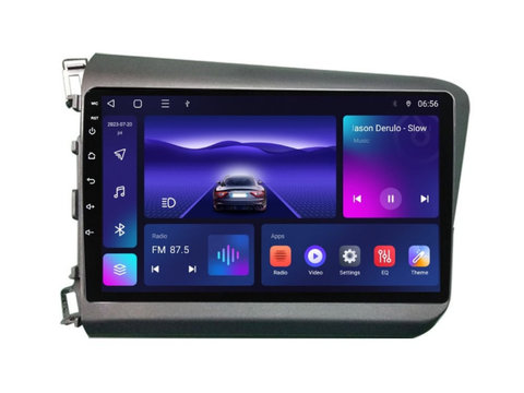 Navigatie dedicata cu Android Honda Civic IX Sedan 2011 - 2015, 3GB RAM, Radio GPS Dual Zone, Display HD IPS 9" Touchscreen, Internet Wi-Fi si slot SIM 4G, Bluetooth, MirrorLink, USB, Waze