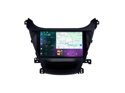 Navigatie dedicata cu Android Hyundai Elantra V 2014 - 2016, 12GB RAM, Radio GPS Dual Zone, Display 2K QLED 9.5" Touchscreen, Internet Wi-Fi si slot SIM 4G, Bluetooth, MirrorLink, USB, Waze