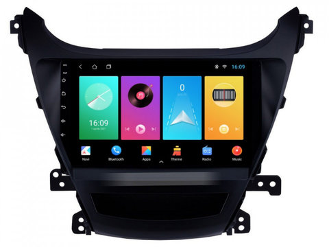 Navigatie dedicata cu Android Hyundai Elantra V 2014 - 2016, 1GB RAM, Radio GPS Dual Zone, Display HD IPS 9" Touchscreen, Internet Wi-Fi, Bluetooth, MirrorLink, USB, Waze