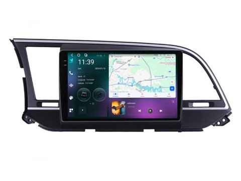 Navigatie dedicata cu Android Hyundai Elantra VI 2015 - 2018, 12GB RAM, Radio GPS Dual Zone, Display 2K QLED 9.5" Touchscreen, Internet Wi-Fi si slot SIM 4G, Bluetooth, MirrorLink, USB, Waze