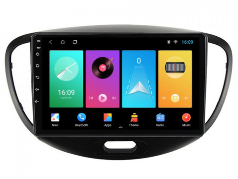 Navigatie dedicata cu Android Hyundai i10 2007 - 2013, 1GB RAM, Radio GPS Dual Zone, Display HD IPS 9" Touchscreen, Internet Wi-Fi, Bluetooth, MirrorLink, USB, Waze