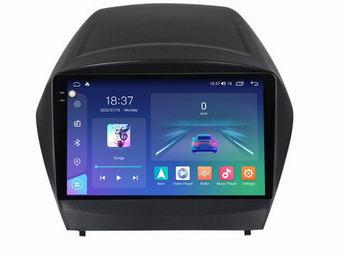 Navigatie dedicata cu Android Hyundai ix35 2009 - 2015, 4GB RAM, Radio GPS Dual Zone, Display 2K QLED 9.5" Touchscreen, Internet Wi-Fi si slot SIM 4G, Bluetooth, MirrorLink, USB, Waze