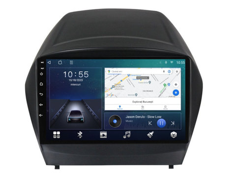 Navigatie dedicata cu Android Hyundai ix35 2009 - 2015, 2GB RAM, Radio GPS Dual Zone, Display HD IPS 9" Touchscreen, Internet Wi-Fi si slot SIM 4G, Bluetooth, MirrorLink, USB, Waze