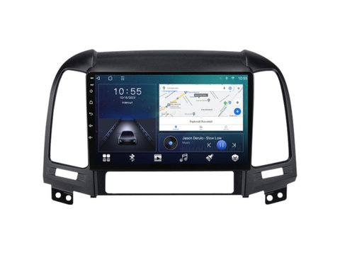 Navigatie dedicata cu Android Hyundai Santa Fe II 2006 - 2012, 2GB RAM, Radio GPS Dual Zone, Display HD IPS 9" Touchscreen, Internet Wi-Fi si slot SIM 4G, Bluetooth, MirrorLink, USB, Waze
