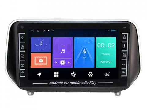 Navigatie dedicata cu Android Hyundai Santa Fe IV dupa 2018, 1GB RAM, Radio GPS Dual Zone, Display HD IPS 8" Touchscreen, Internet Wi-Fi, Bluetooth, MirrorLink, USB, Waze