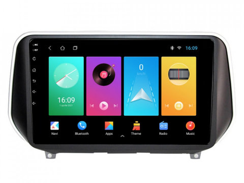 Navigatie dedicata cu Android Hyundai Santa Fe IV dupa 2018, 1GB RAM, Radio GPS Dual Zone, Display HD IPS 10" Touchscreen, Internet Wi-Fi, Bluetooth, MirrorLink, USB, Waze