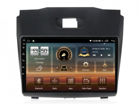 Navigatie dedicata cu Android Isuzu D-Max II 2012 - 2020, 4GB RAM, Radio GPS Dual Zone, Display HD IPS 9" Touchscreen, Internet Wi-Fi si slot SIM 4G, Bluetooth, MirrorLink, USB, Waze