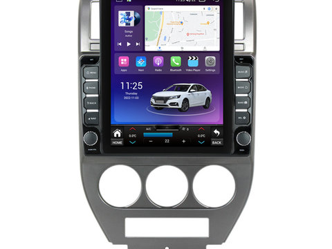 Navigatie dedicata cu Android Jeep Compass I 2006 - 2010, 4GB RAM, Radio GPS Dual Zone, Touchscreen IPS 9.7" HD tip Tesla, Internet Wi-Fi si slot SIM 4G, Bluetooth, MirrorLink, USB, Waze