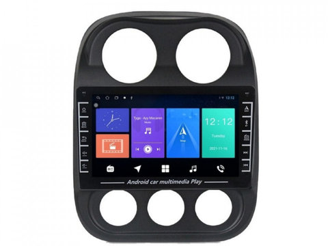 Navigatie dedicata cu Android Jeep Compass I 2011 - 2016, 1GB RAM, Radio GPS Dual Zone, Display HD IPS 8" Touchscreen, Internet Wi-Fi, Bluetooth, MirrorLink, USB, Waze