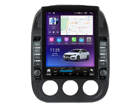 Navigatie dedicata cu Android Jeep Compass I 2011 - 2016, 4GB RAM, Radio GPS Dual Zone, Touchscreen IPS 9.7" HD tip Tesla, Internet Wi-Fi si slot SIM 4G, Bluetooth, MirrorLink, USB, Waze