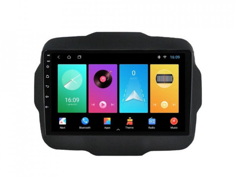 Navigatie dedicata cu Android Jeep Renegade dupa 2014, 1GB RAM, Radio GPS Dual Zone, Display HD IPS 9" Touchscreen, Internet Wi-Fi, Bluetooth, MirrorLink, USB, Waze