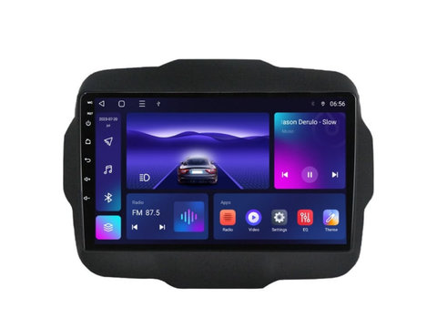 Navigatie dedicata cu Android Jeep Renegade dupa 2014, 3GB RAM, Radio GPS Dual Zone, Display HD IPS 9" Touchscreen, Internet Wi-Fi si slot SIM 4G, Bluetooth, MirrorLink, USB, Waze