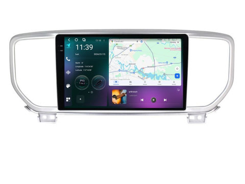 Navigatie dedicata cu Android Kia Sportage 2018 - 2021, 12GB RAM, Radio GPS Dual Zone, Display 2K QLED 9.5" Touchscreen, Internet Wi-Fi si slot SIM 4G, Bluetooth, MirrorLink, USB, Waze