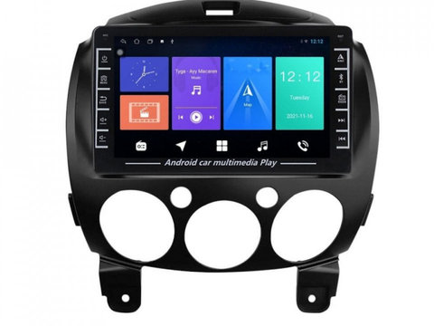 Navigatie dedicata cu Android Mazda 2 2007 - 2014, 1GB RAM, Radio GPS Dual Zone, Display HD IPS 8" Touchscreen, Internet Wi-Fi, Bluetooth, MirrorLink, USB, Waze