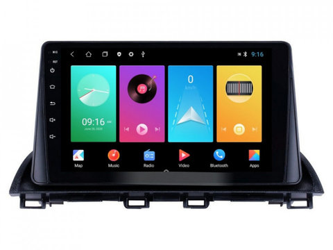 Navigatie dedicata cu Android Mazda 3 2013 - 2019, 1GB RAM, Radio GPS Dual Zone, Display HD IPS 9" Touchscreen, Internet Wi-Fi, Bluetooth, MirrorLink, USB, Waze