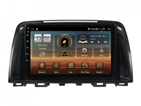 Navigatie dedicata cu Android Mazda 6 2013 - 2015, 8GB RAM, Radio GPS Dual Zone, Display HD IPS 9" Touchscreen, Internet Wi-Fi si slot SIM 4G, Bluetooth, MirrorLink, USB, Waze