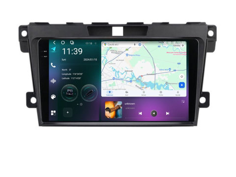 Navigatie dedicata cu Android Mazda CX-7 2006 - 2015, 12GB RAM, Radio GPS Dual Zone, Display 2K QLED 9.5" Touchscreen, Internet Wi-Fi si slot SIM 4G, Bluetooth, MirrorLink, USB, Waze