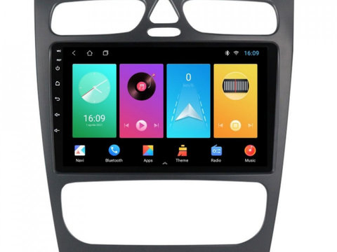 Navigatie dedicata cu Android Mercedes C-Class W203 2000 - 2004, 1GB RAM, Radio GPS Dual Zone, Display HD IPS 9" Touchscreen, Internet Wi-Fi, Bluetooth, MirrorLink, USB, Waze