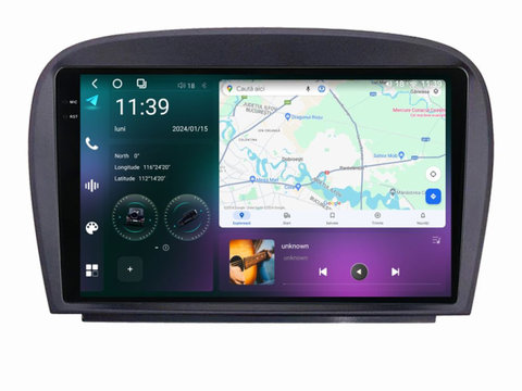 Navigatie dedicata cu Android Mercedes SL R230 2001 - 2012, 12GB RAM, Radio GPS Dual Zone, Display 2K QLED 9.5" Touchscreen, Internet Wi-Fi si slot SIM 4G, Bluetooth, MirrorLink, USB, Waze
