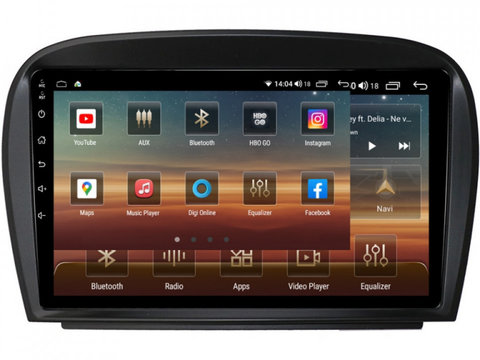 Navigatie dedicata cu Android Mercedes SL R230 2001 - 2012, 8GB RAM, Radio GPS Dual Zone, Display HD IPS 9" Touchscreen, Internet Wi-Fi si slot SIM 4G, Bluetooth, MirrorLink, USB, Waze